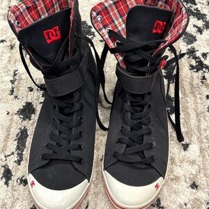 DC Black and Red Plaid High-Tops